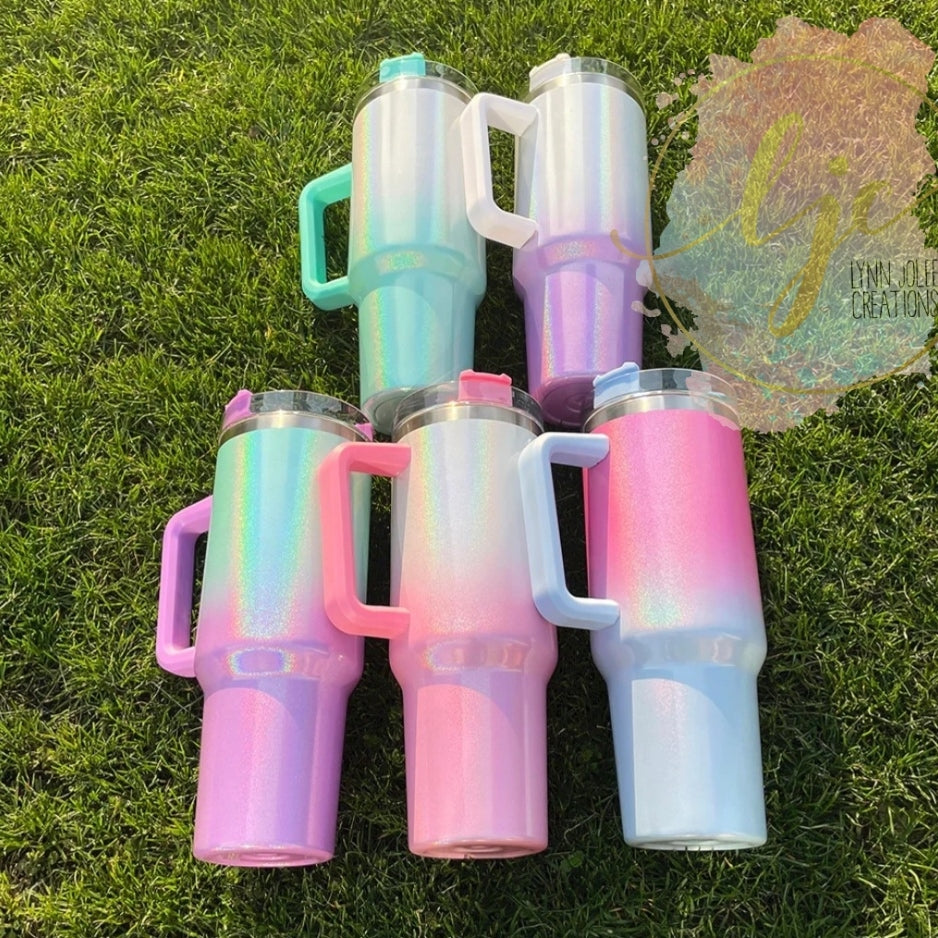 40oz Shimmer Ombre with Handle Sublimation Blank Tumbler – Easy Tumblers