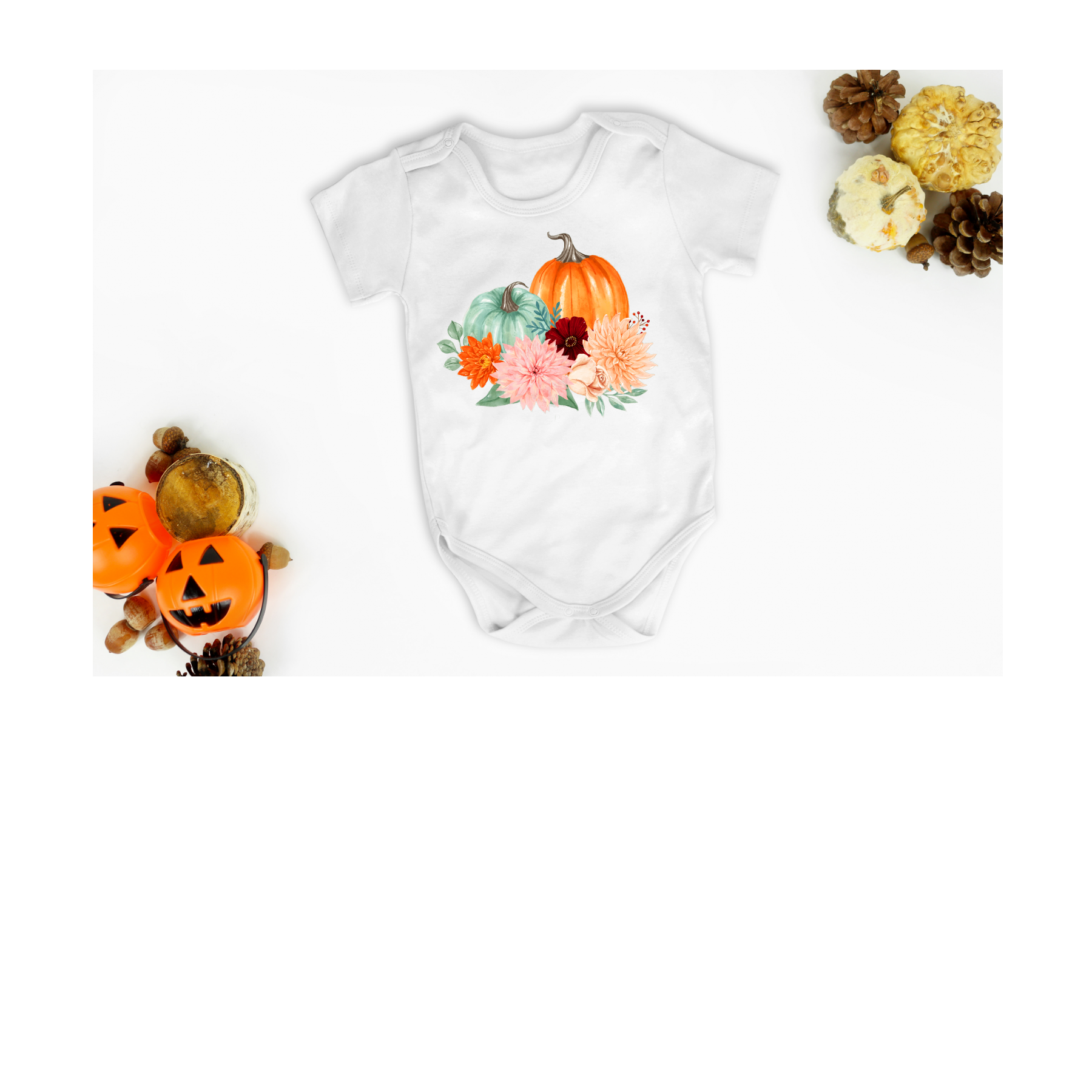 Pumpkin Floral Onesie