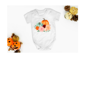 Pumpkin Floral Onesie