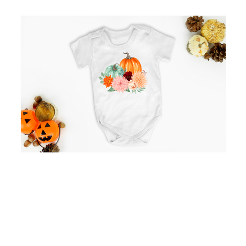 Pumpkin Floral Onesie