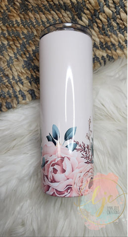 Blush floral sublimation tumbler