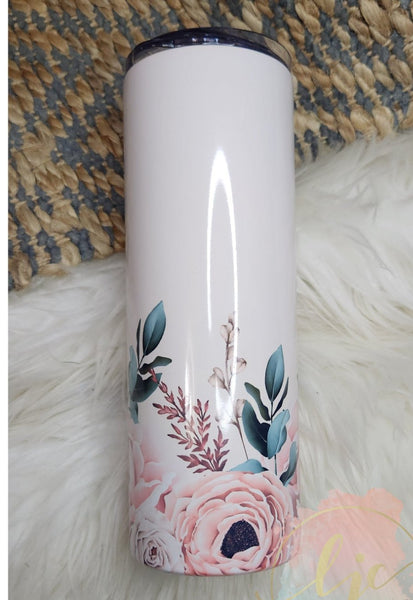 Blush floral sublimation tumbler