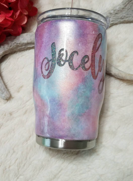 Cotton Candy Unicorn 14 oz kids tumbler